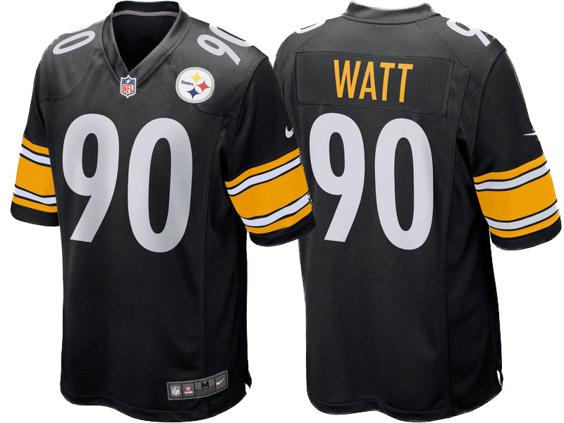 Pittsburgh Steelers T.J. Watt Black 2017 Draft Pick Game Jersey