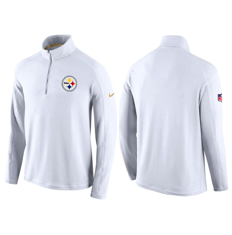 Pittsburgh Steelers White Game Day Half-Zip Knit Performance Tri-Blend Jacket