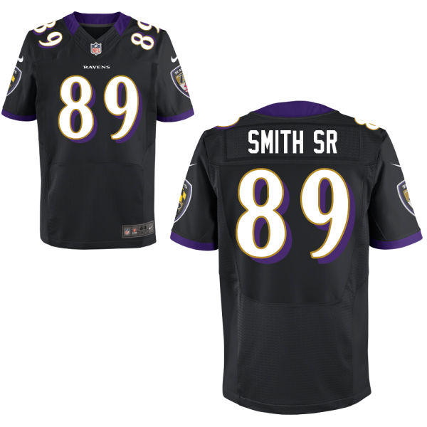 Mens Baltimore Ravens #89 Steve Smith Sr Nike Black Elite Jersey