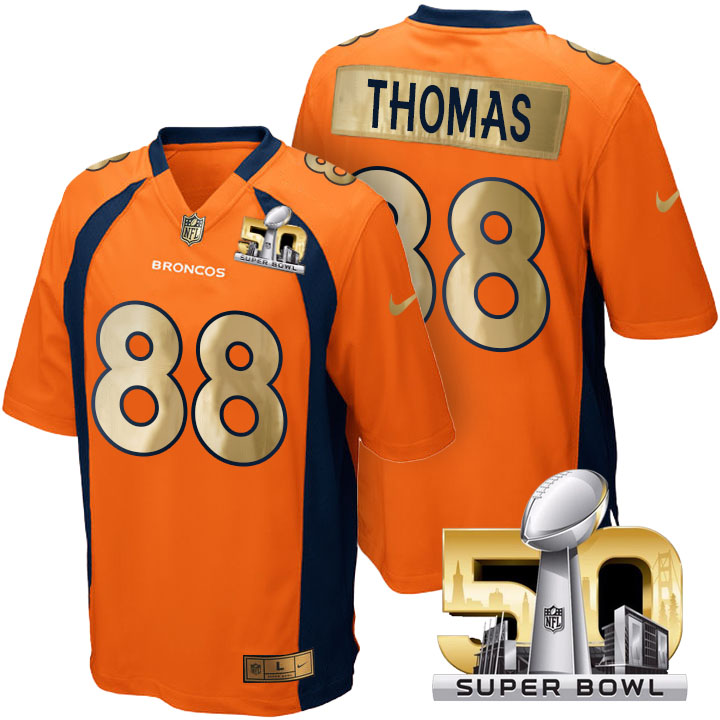 Denver Broncos #88 Demaryius Thomas Orange Super Bowl 50 Special Edition Jersey