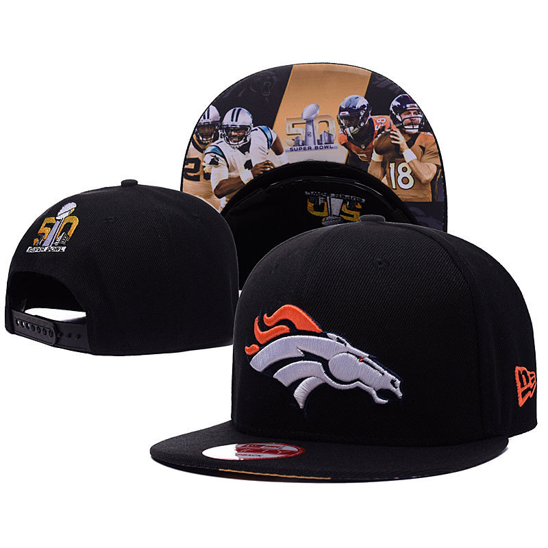 Super Bowl 50 Champions Denver Broncos Black Snapback Adjustable Hat