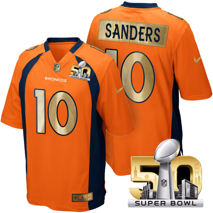 Denver Broncos #10 Emmanuel Sanders Orange Super Bowl 50 Special Edition Jersey