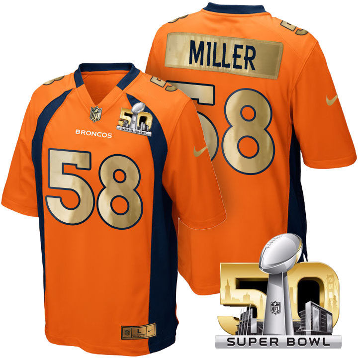 Denver Broncos #58 Von Miller Orange Super Bowl 50 Special Edition Jersey