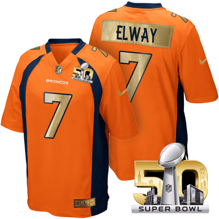 Denver Broncos #7 John Elway Orange Super Bowl 50 Special Edition Jersey