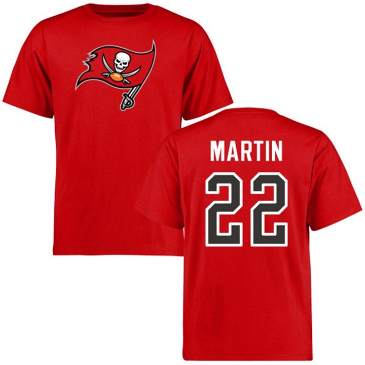 Tampa Bay Buccaneers #22 Doug Martin Name & Number Red Logo T-shirt