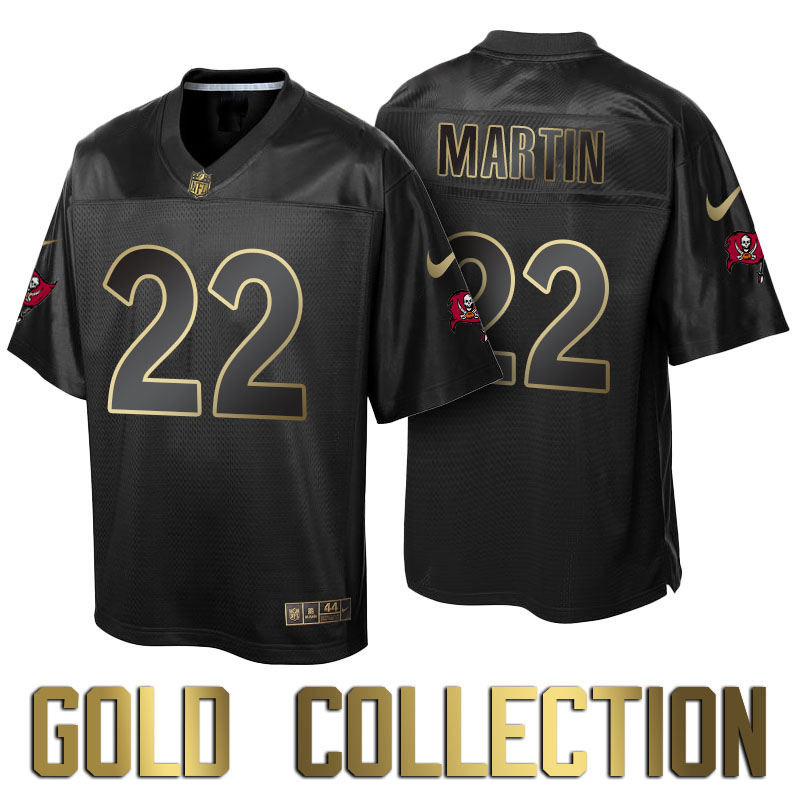 Tampa Bay Buccaneers #22 Doug Martin Super Bowl 50th Black Gold Collection Jersey