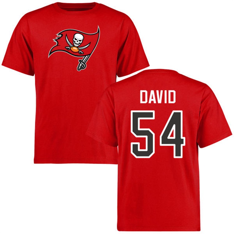 Tampa Bay Buccaneers #54 Lavonte David Name & Number Red Logo T-shirt