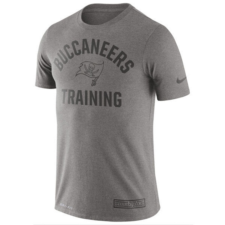 Tampa Bay Buccaneers Heathered Gray Training Performance Logo T-shirt