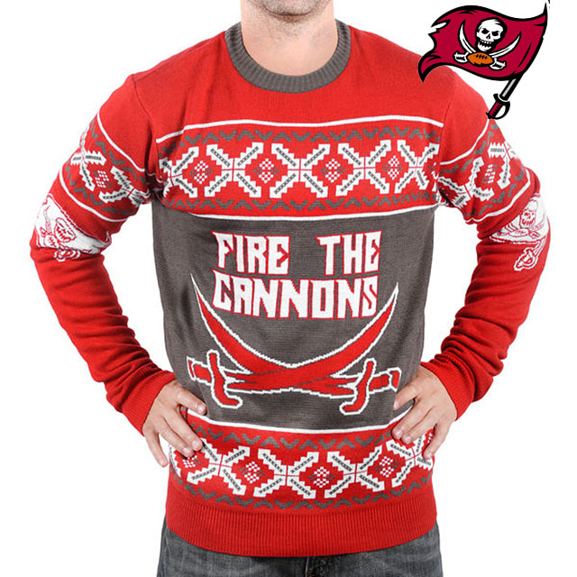 Tampa Bay Buccaneers Klew Red Slogan Crew Knit Ugly Sweater