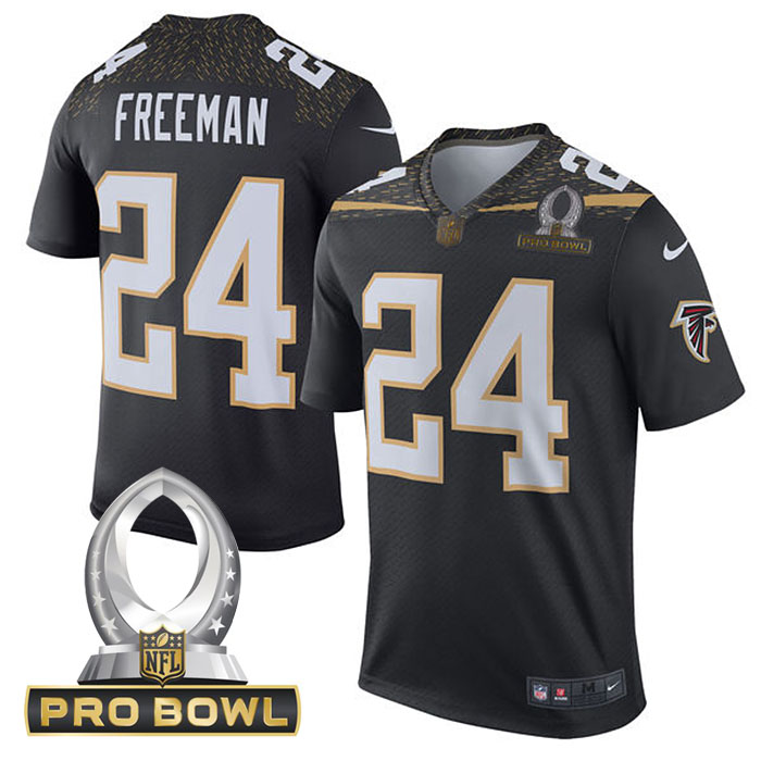 Team Irvin #24 Devonta Freeman Black 2016 Pro Bowl Game Jersey