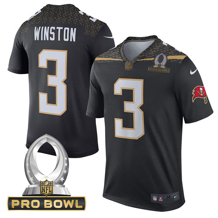 Team Irvin #3 Jameis Winston Black 2016 Pro Bowl Game Jersey