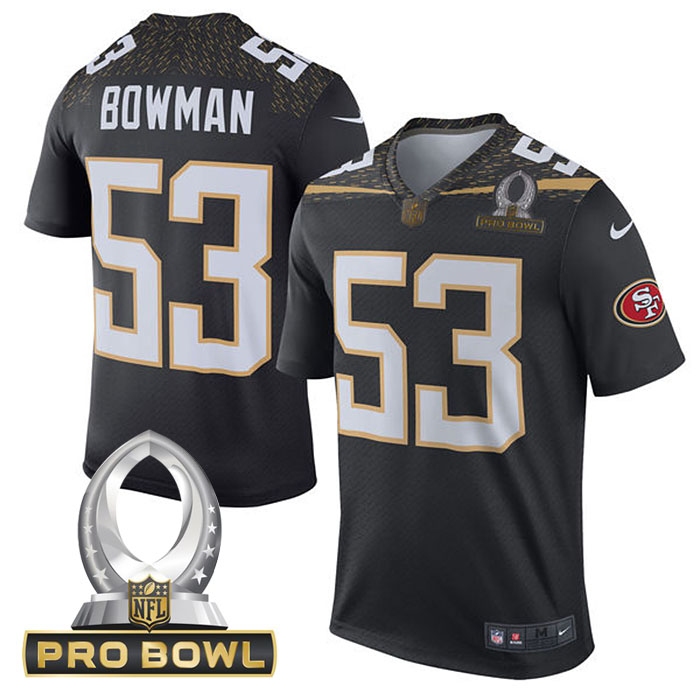 Team Irvin #53 NaVorro Bowman Black 2016 Pro Bowl Game Jersey