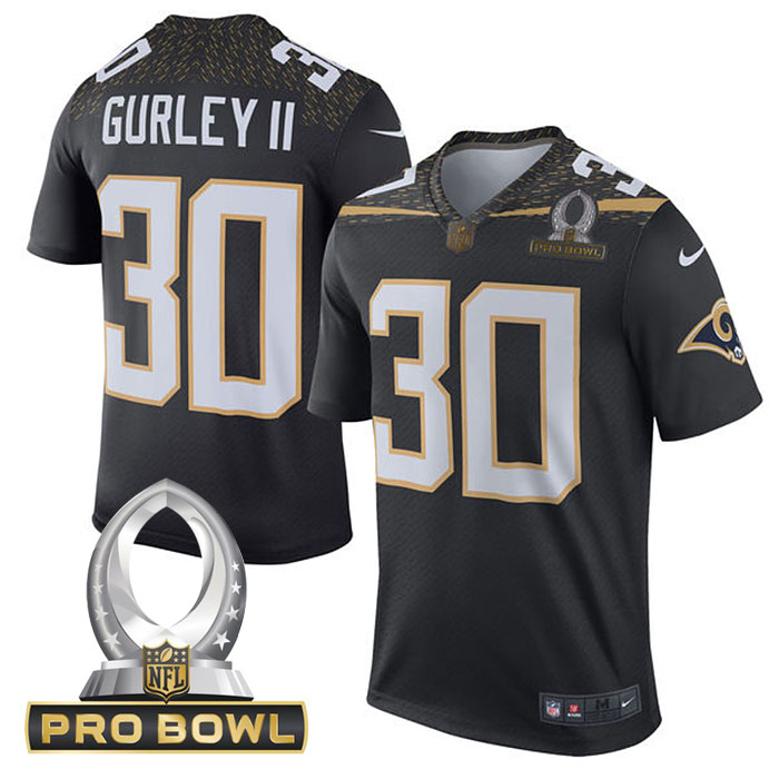 Team Irvin #30 Todd Gurley II Black 2016 Pro Bowl Game Jersey