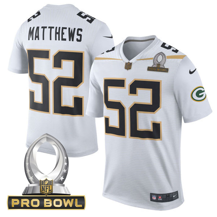 Team Rice #52 Clay Matthews White 2016 Pro Bowl Game Jersey