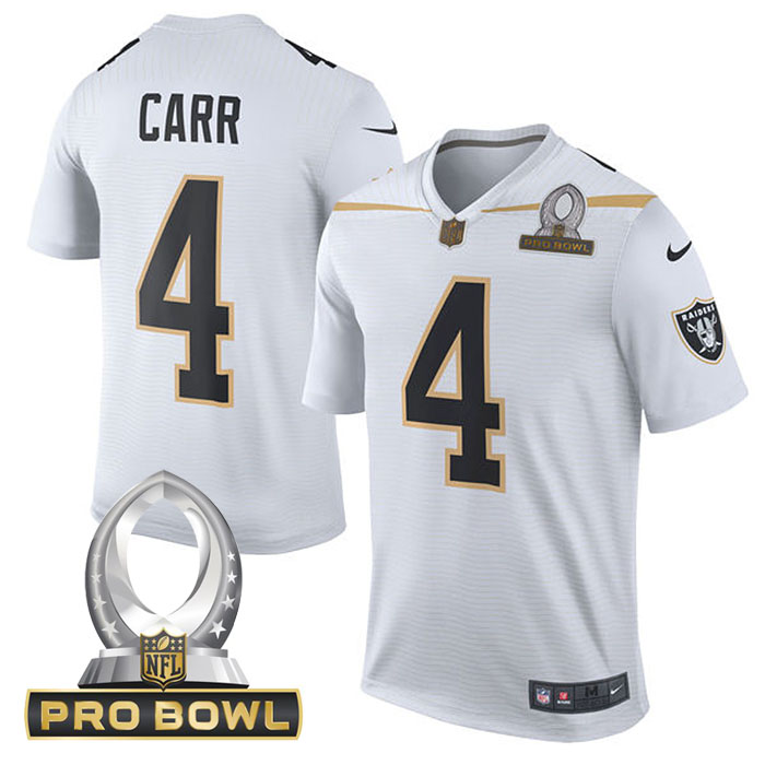 Team Rice #4 Derek Carr White 2016 Pro Bowl Game Jersey