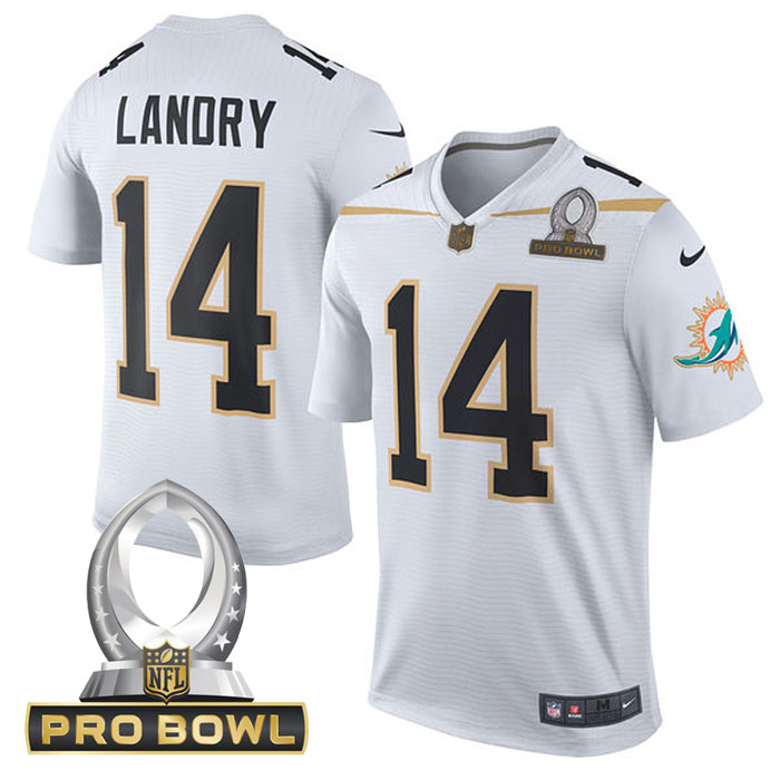 Team Rice #14 Jarvis Landry White 2016 Pro Bowl Game Jersey