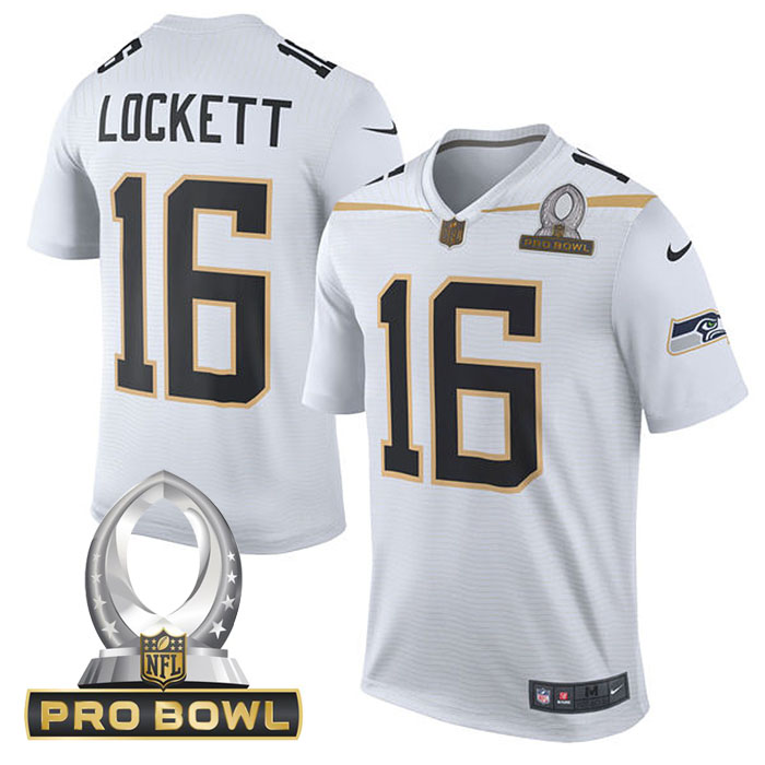 Team Rice #16 Tyler Lockett White 2016 Pro Bowl Game Jersey