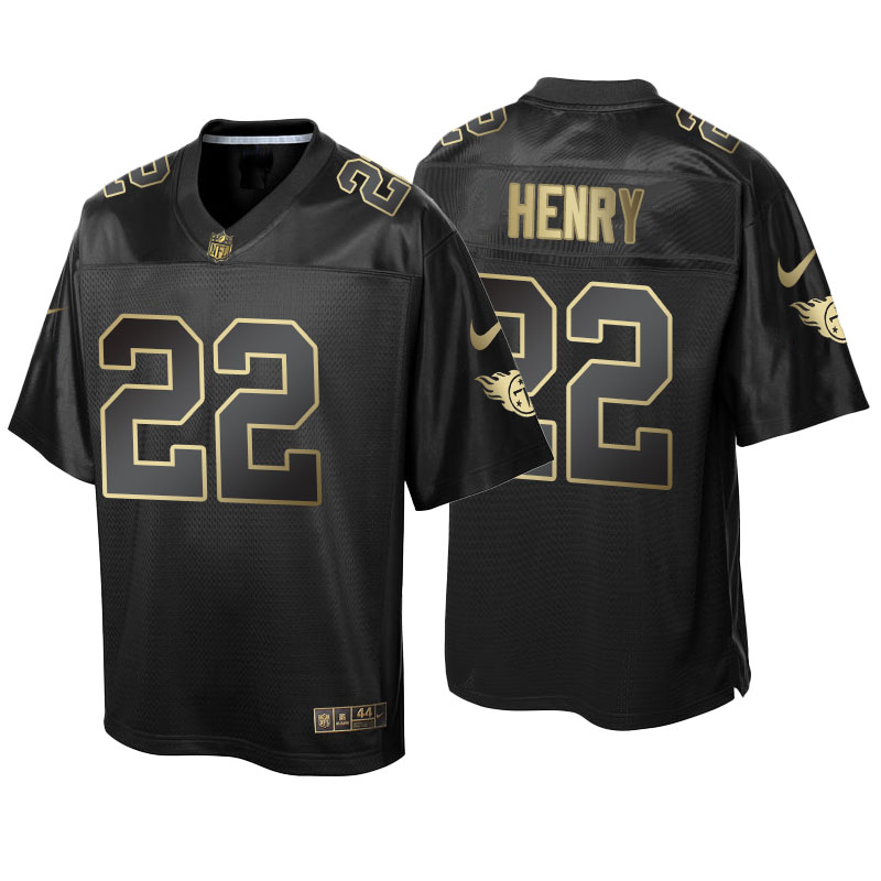 Tennessee Titans #22 Derrick Henry Black Gold Collection Jersey