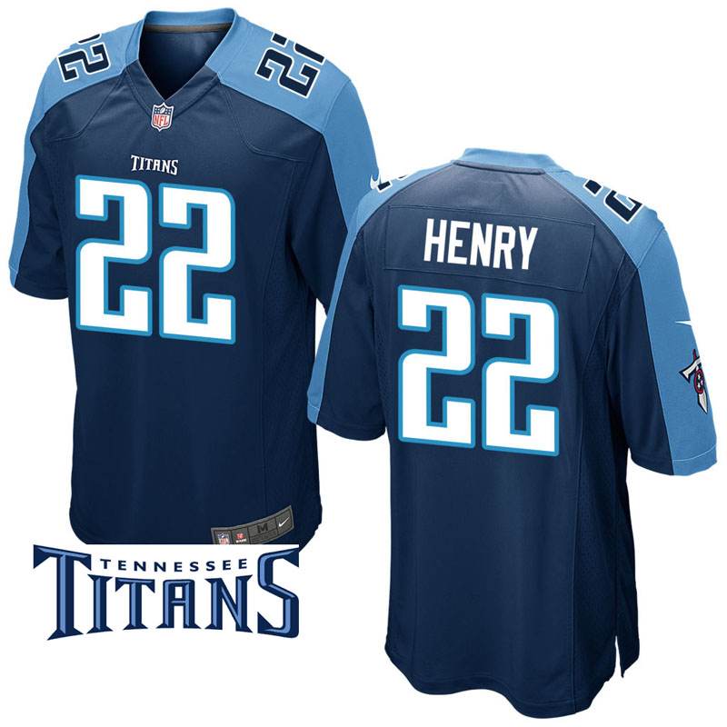 Tennessee Titans #22 Derrick Henry Navy Game Jersey