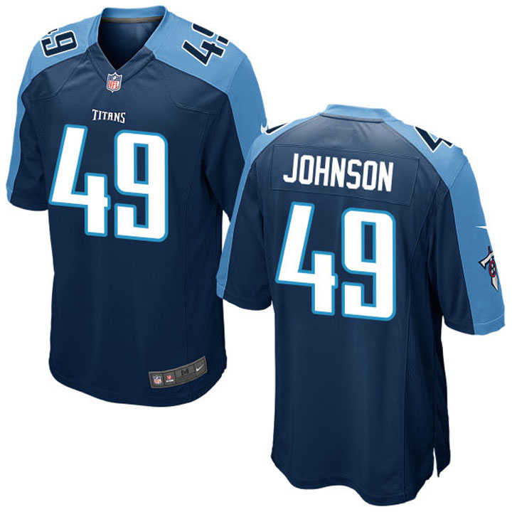 Tennessee Titans #49 Rashad Johnson Navy Game Jersey