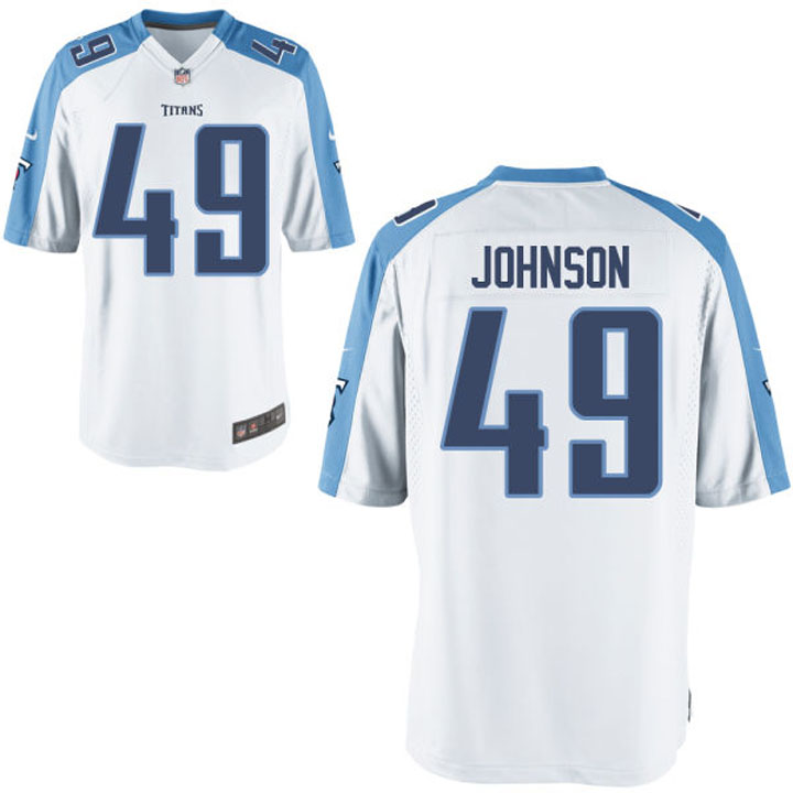 Tennessee Titans #49 Rashad Johnson White Game Jersey