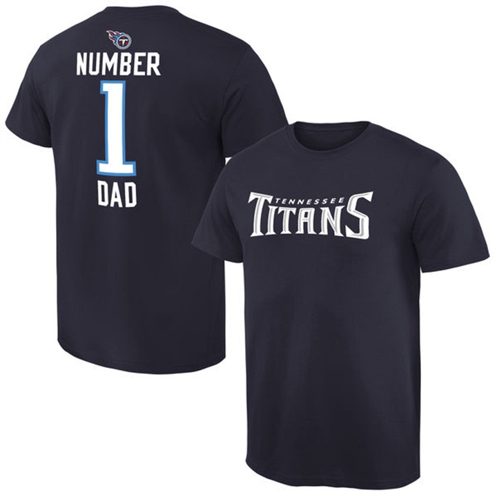 Tennessee Titans Black Number 1 Dad Name & Logo Pro Line T-Shirt