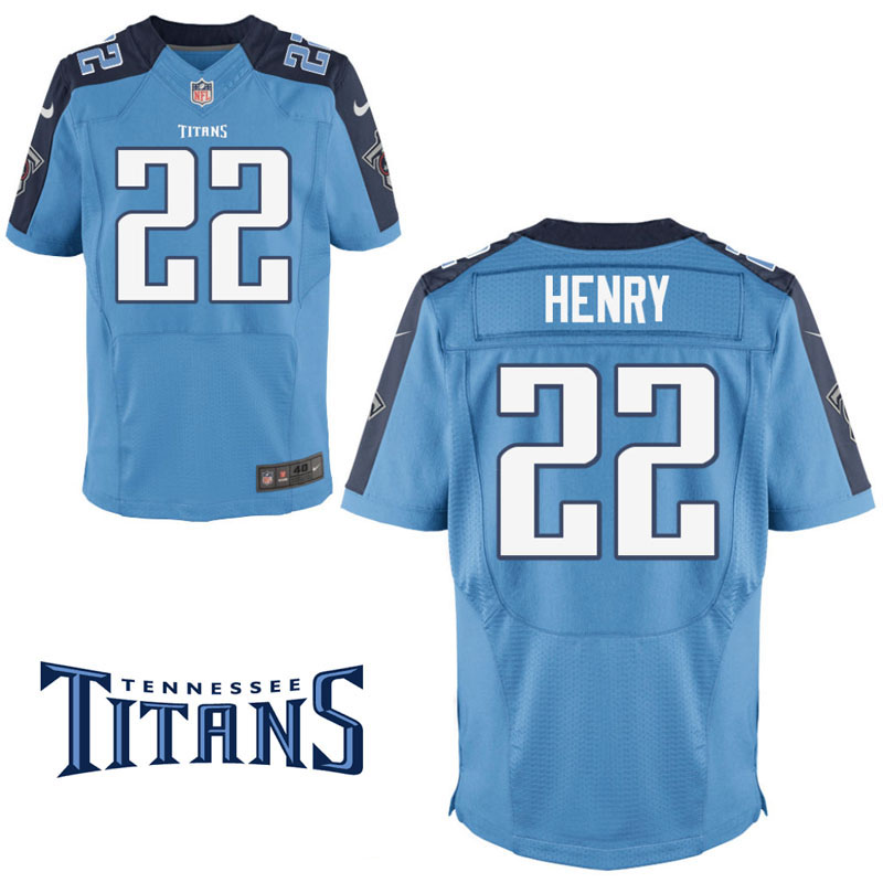 Tennessee Titans #22 Derrick Henry Light Blue Elite Jersey