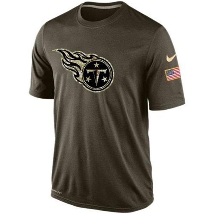 Tennessee Titans Green Camo Salute To Service Team T-Shirt