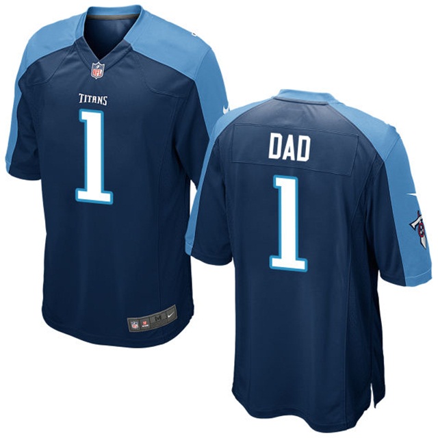 Tennessee Titans Navy Father's Day Gift Number 1 Dad Jersey