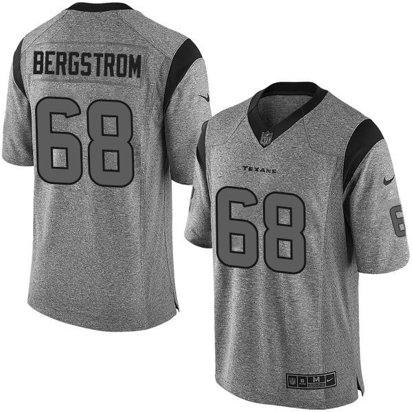 Houston Texans #68 Tony Bergstrom Gridiron Gray Limited Jersey