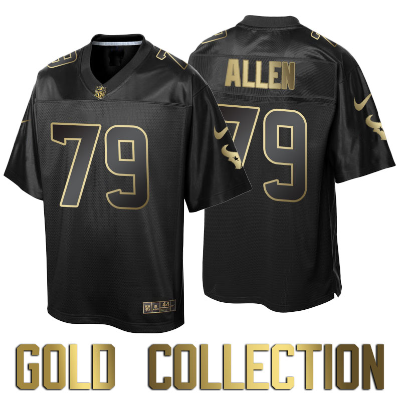 Houston Texans #79 Jeff Allen Super Bowl 50 Black Gold Collection Jersey