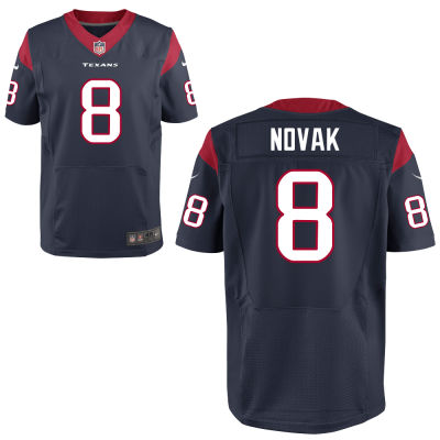 Men's Houston Texans #8 Nick Novak Navy Elite Jersey