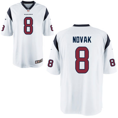 Men's Houston Texans #8 Nick Novak White Game Jersey