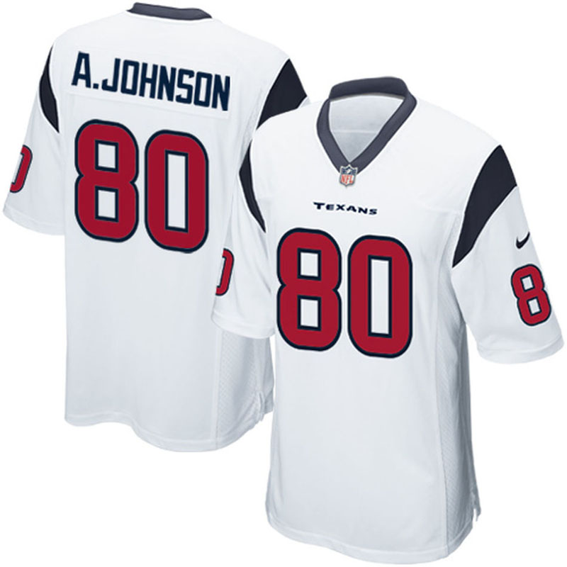 Houston Texans #80 Andre Johnson White Game Jersey