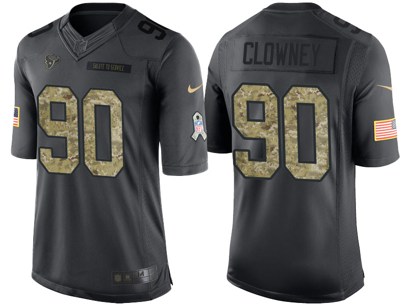 Houston Texans #90 Jadeveon Clowney Camo Anthracite 2016 Salute to Service Limited Jersey