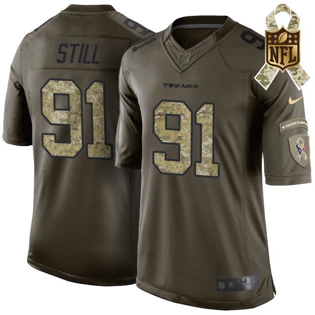 Houston Texans #91 Devon Still Green Salute To Service Limited Jersey