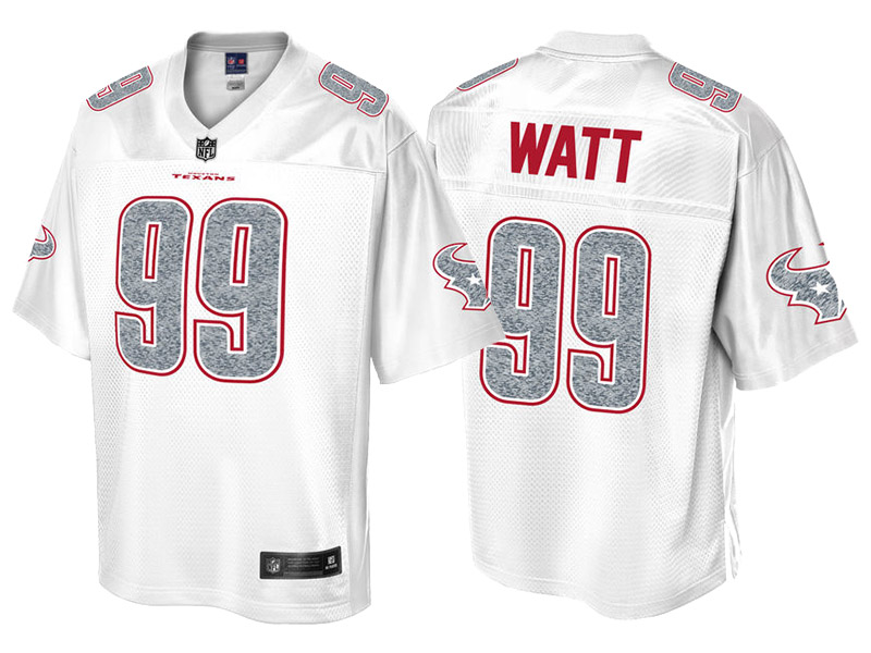 Houston Texans #99 J.J. Watt Pro Line White Out Fashion Jersey