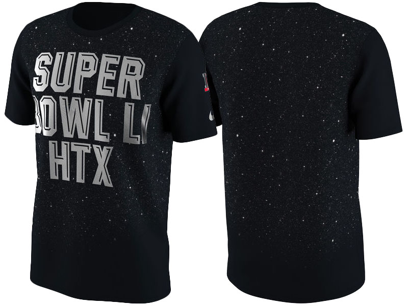 Super Bowl 51 Houston Texans Black Space T-Shirt