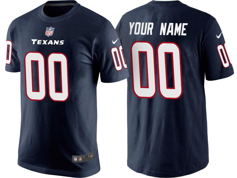 Houston Texans Custom Navy Name & Number T-Shirt