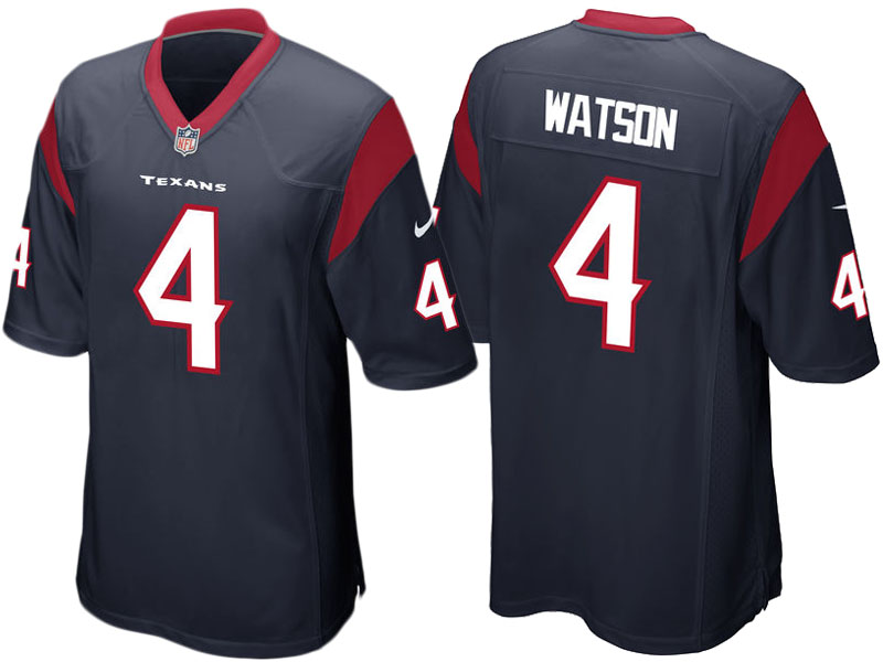 Houston Texans Deshaun Watson Navy 2017 Draft Pick Game Jersey