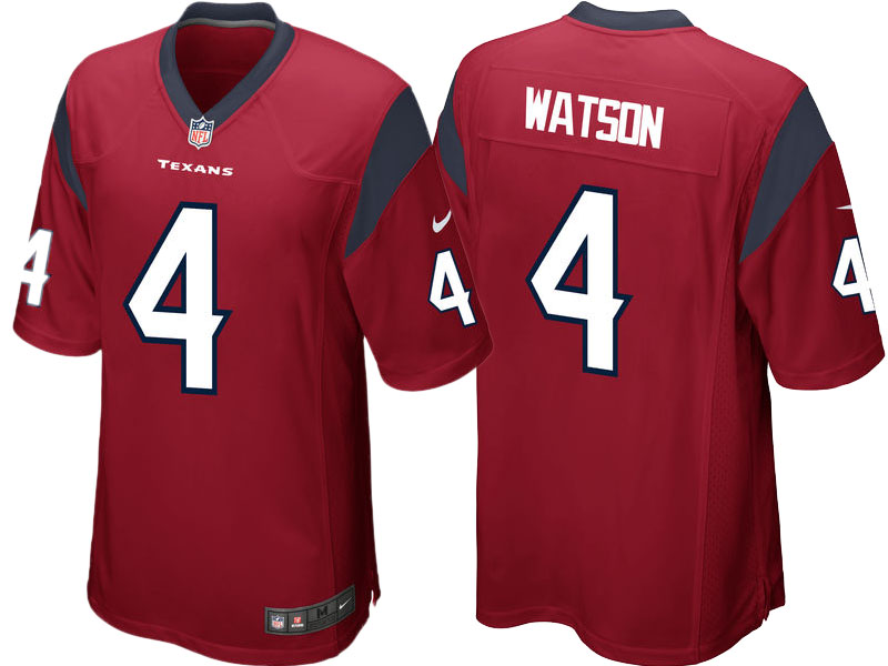 Houston Texans Deshaun Watson Red 2017 Draft Pick Game Jersey