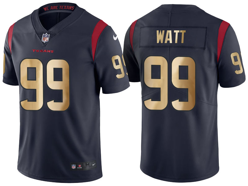 Houston Texans #99 J.J. Watt Navy Gold Special Color Rush Jersey