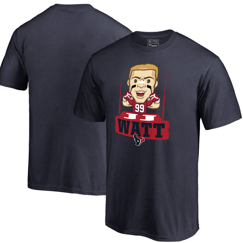 Houston Texans J.J. Watt Navy Pro Line Emoji Player T-Shirt