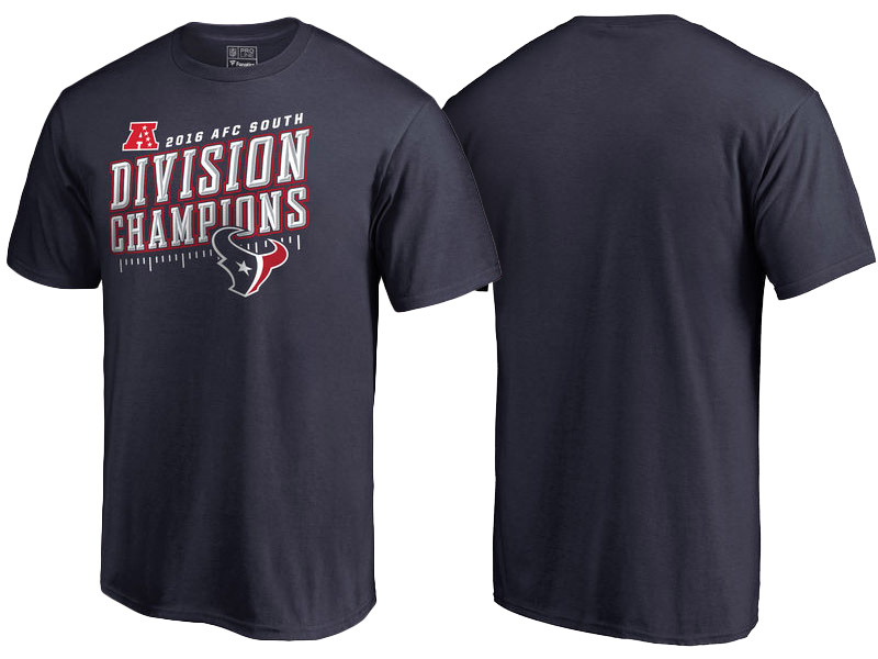 2016 AFC South Division Champions Houston Texans Navy Inches T-Shirt