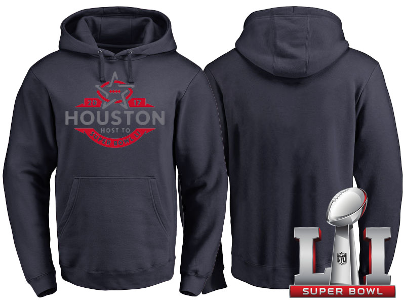 Super Bowl LI Houston Texans Navy Blue Primary Logo Pullover Hoodie