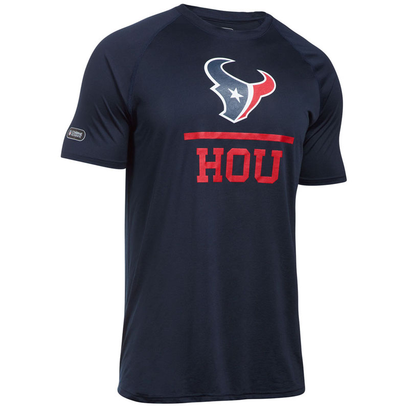 Houston Texans Navy Under Armour Combine Authentic Lockup Tech T-Shirt