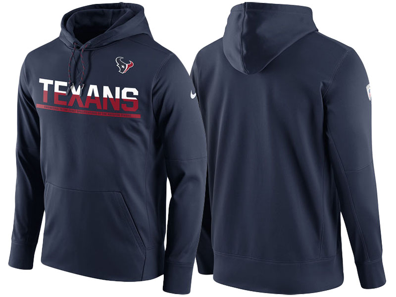 Houston Texans Navy Circuit Thermafit Sideline Winter Pullover Performance Hoodie