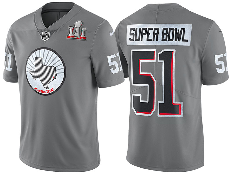 Houston Texans Steel Super Bowl LI Silver Limited Jersey