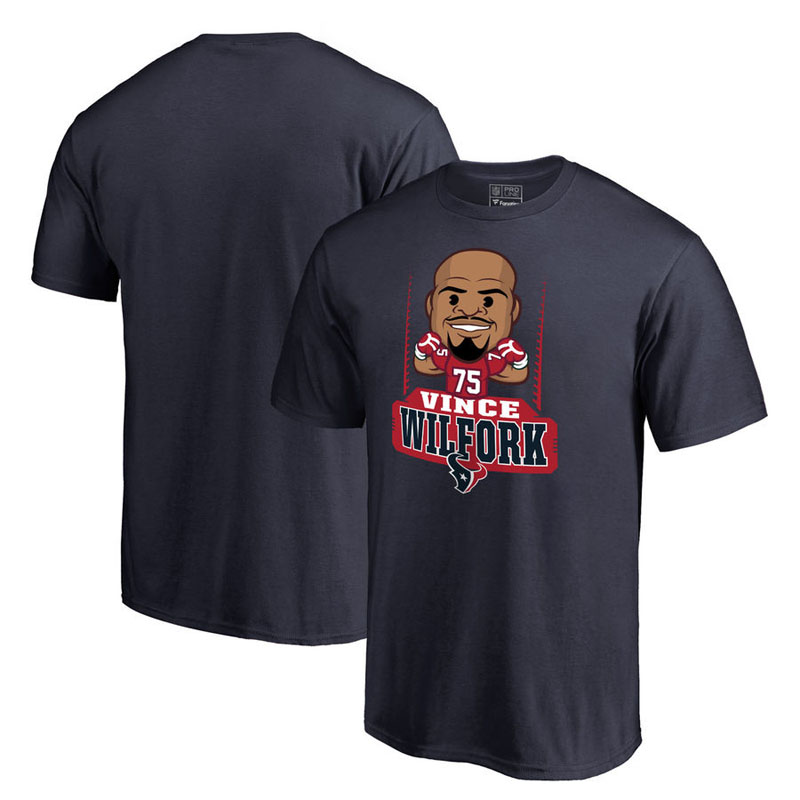 Houston Texans Vince Wilfork Navy Pro Line Emoji Player T-Shirt