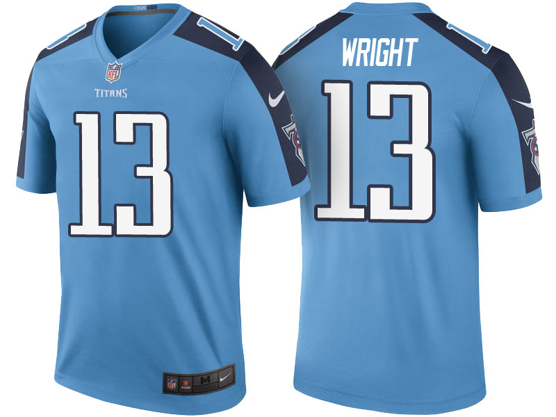 Tennessee Titans #13 Kendall Wright Light Blue Color Rush Legend Jersey